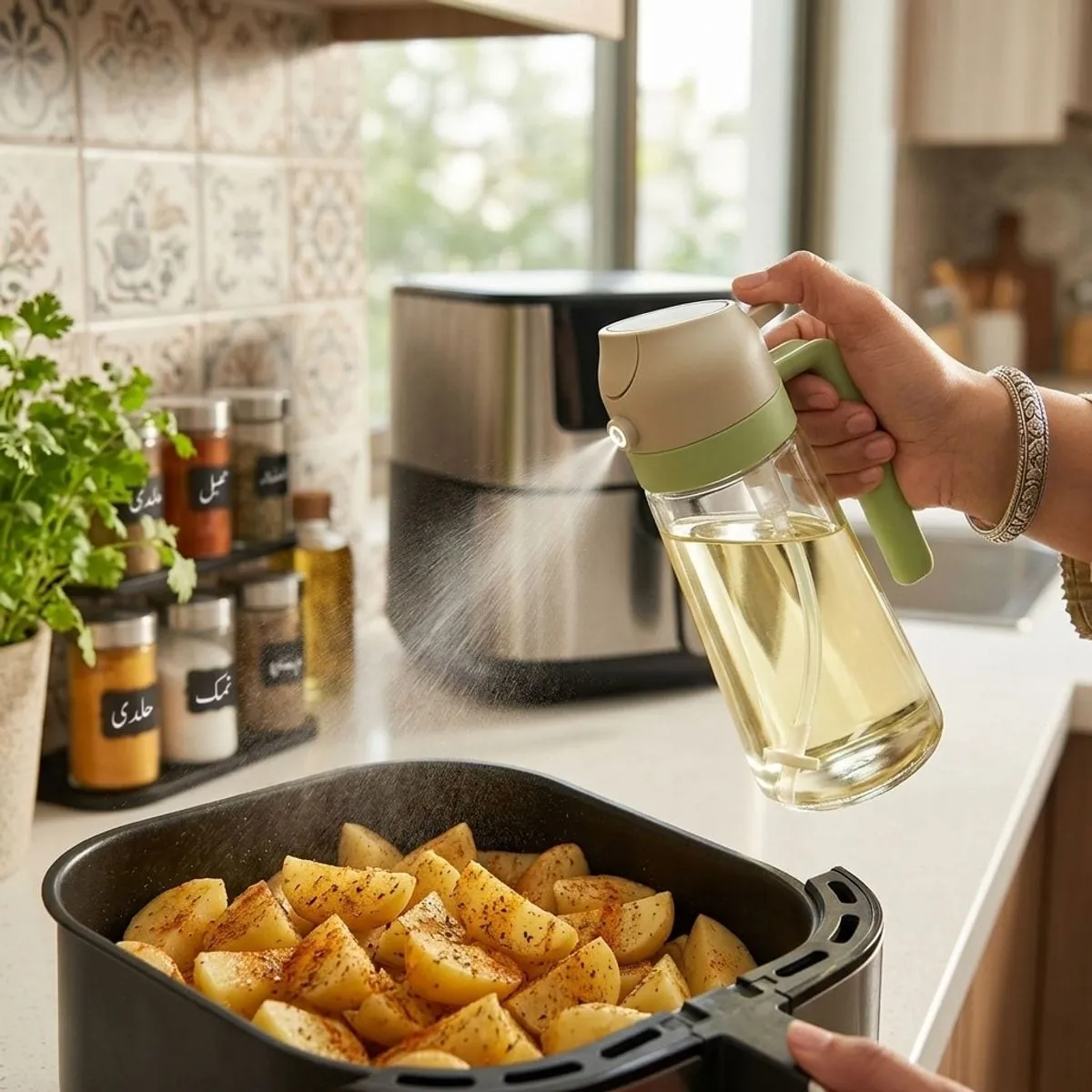 2-in-1 Oil Sprayer & Pourer Bottle, 470 ml — photo 2
