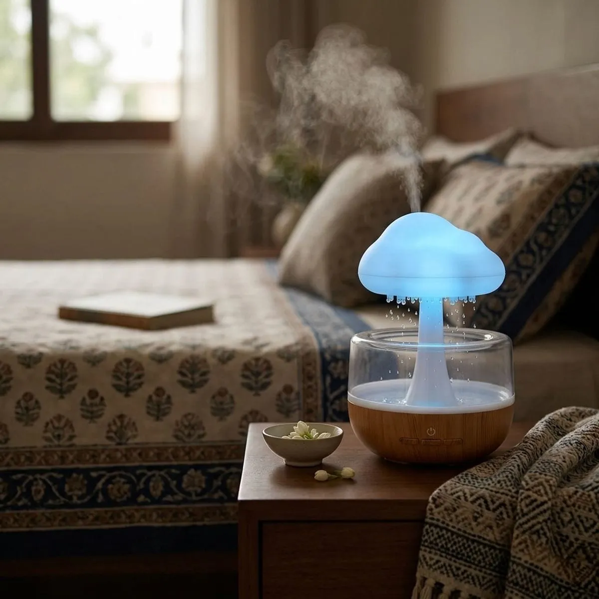 Rain Cloud Night Light & Humidifier — Mushroom Cloud, 7 Colours — photo 2